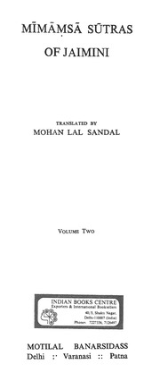 Mīmāṁsā Sūtra · Vol. 2 cover