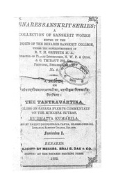 Tantra Vārttika of Kumārila Bhaṭṭa cover